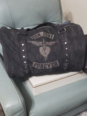 Bon Jovi Black Duffel Bag - 'Forever Collection 2026" Graphic Travel Bag